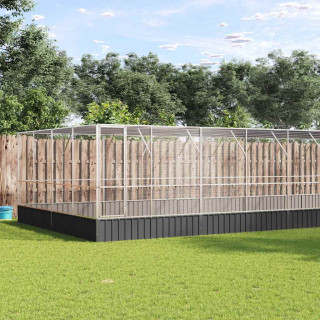 linnumaja koos laiendusega, hõbedane, 1246x414x212 cm, teras