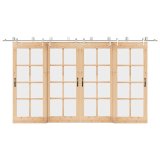 Комплект фурнитуры для раздвижной двери, 400 см, нержавеющая сталь, серебристый