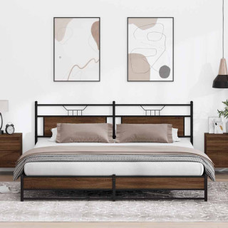 metallist voodiraam ilma madratsita pruun tamm 193x201 cm