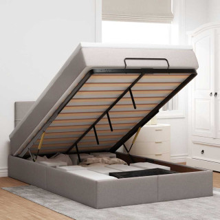 ottomani voodi madratsiga, pruunikashall, 120x200 cm, kangas