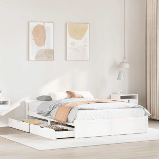 voodi ilma madratsita, valge, 100 x 200 cm, männipuit