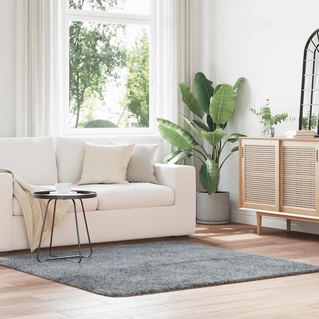 Ковер ворсистый с высокой бахромой, NAVARRA, светло-серый, 160x160 см