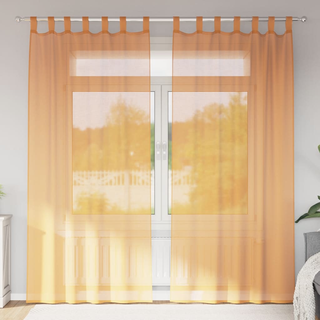 Aasadega Voile kardinad 2 tk Oranž 140x245 cm