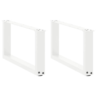 Ножки журнального столика U-образные 2 шт. Белые 60x(30-31) см Сталь